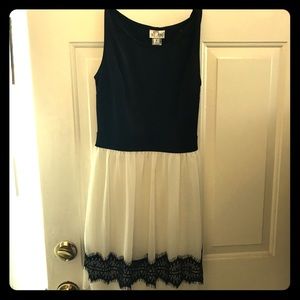 Short black and white dress